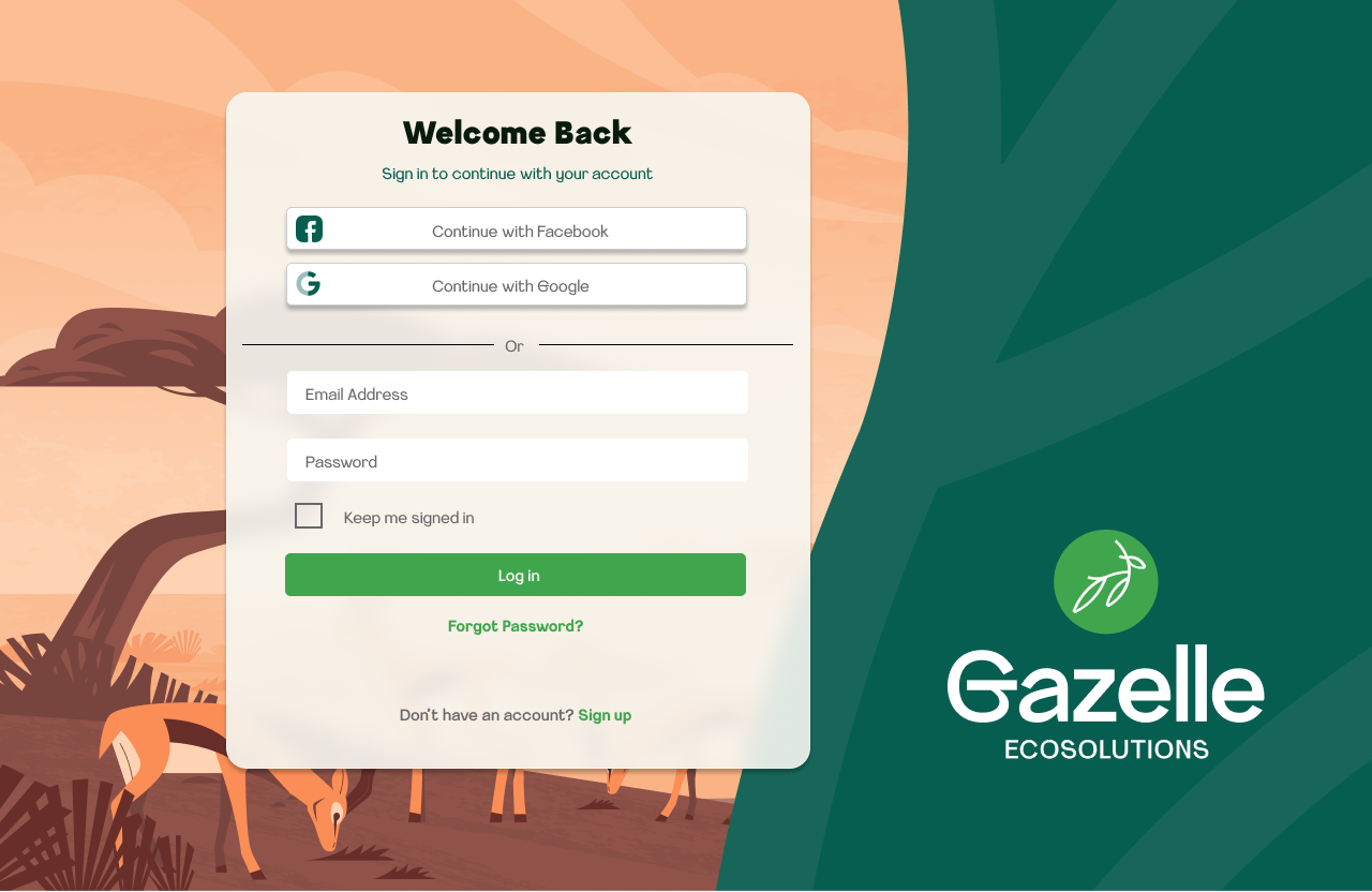 Login screen